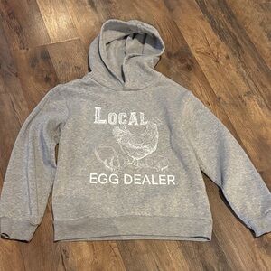 Gray Hoodie with Chicken Print